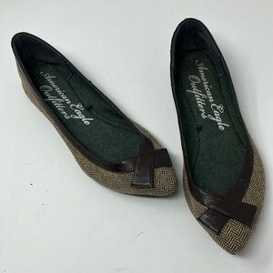 American Eagle Outfitter Herringbone Patterned Flats Size 10 Very Good Condition